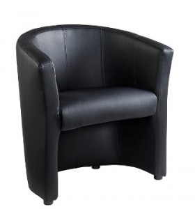 Black Leather Tub Chair